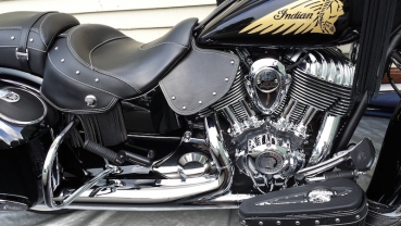 Leder Hitzeschutz Crotch Cooler für Indian Chief - Schwarz
