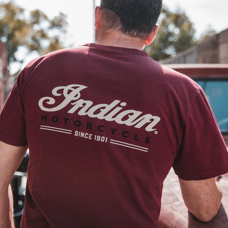 Men's Red Marl Script Logo T-Shirt - Red – Indian Motorcycle Australia