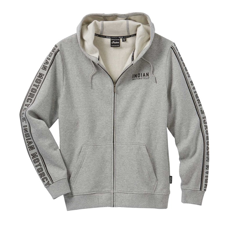 MENS SLEEVE PRINT HOODIE GRAY