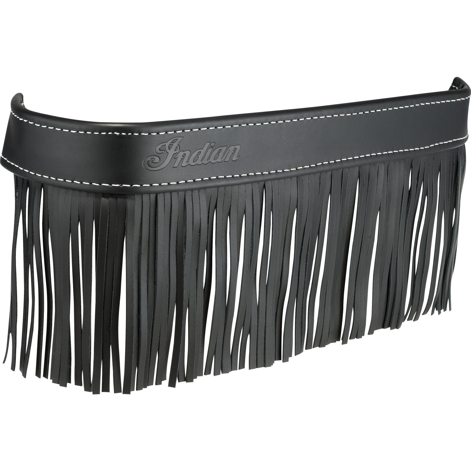 Indian Only Black Leather Motorcycle Floorboard Trim W Fringe