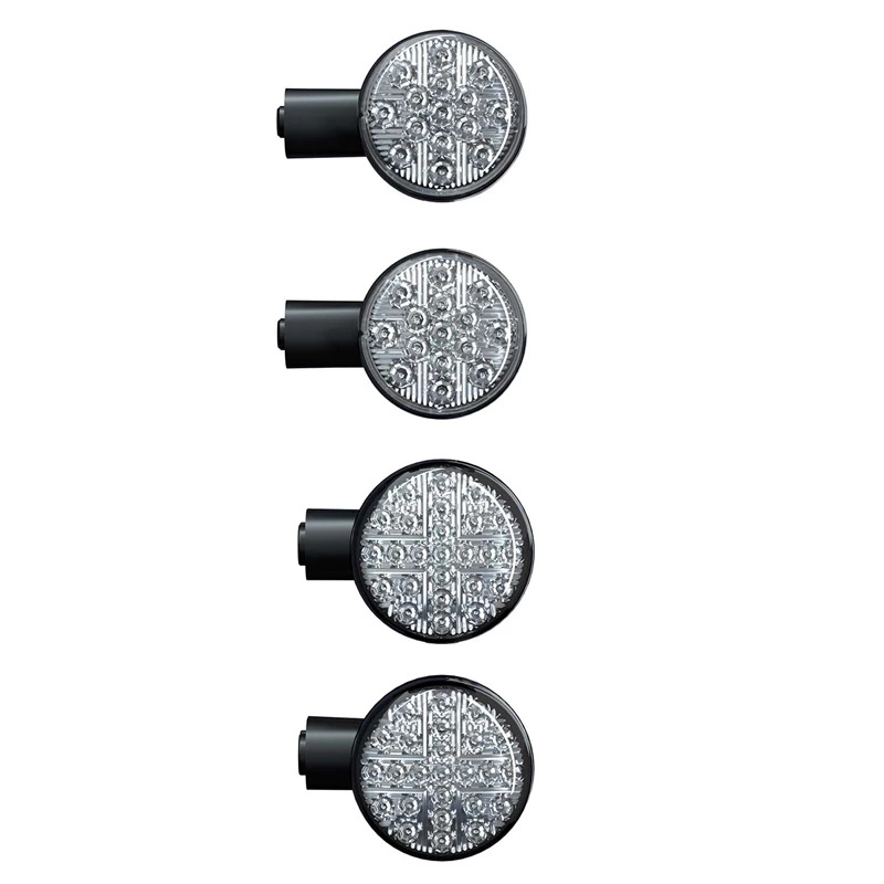 2x Mini LED Motorcycle Turn Signals – Amber, Black Housing – Universal For Indian Scout Bobber & More