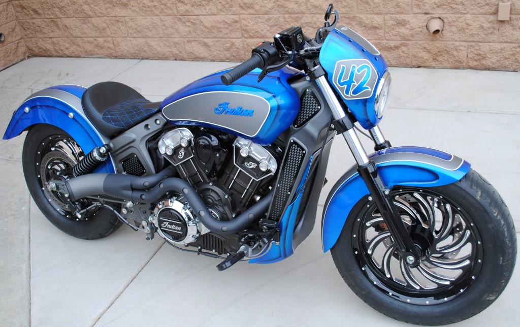 indian scout bobber blue