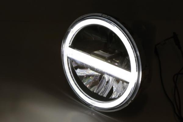 LED Hauptscheinwerfereinsatz Typ 6 mit Tagfahrlicht - Reflektor, 5.75" - Chrom