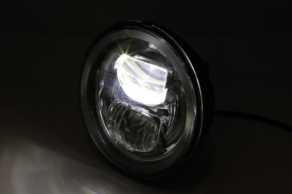 LED Hauptscheinwerfereinsatz Typ 7 - 5.75", Standlichtring - Chrom