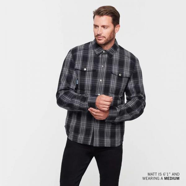 MENS CANYON PLAID SHIRT - BLACK