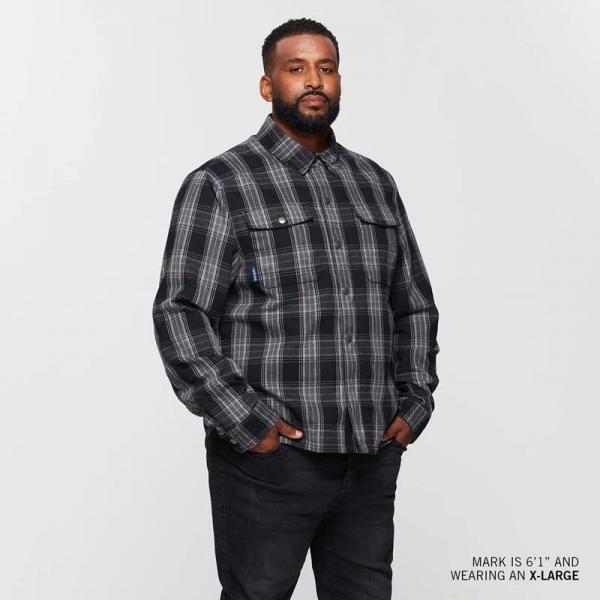 MENS CANYON PLAID SHIRT - BLACK