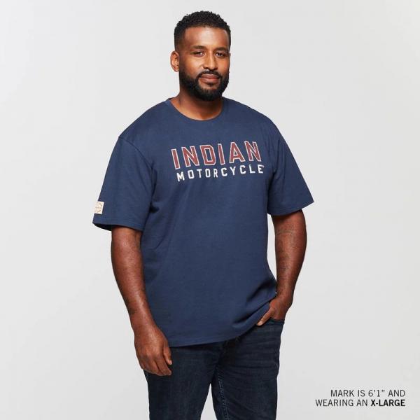 MENS DISTRESSED BLOCK LOGO TEE - NAVY