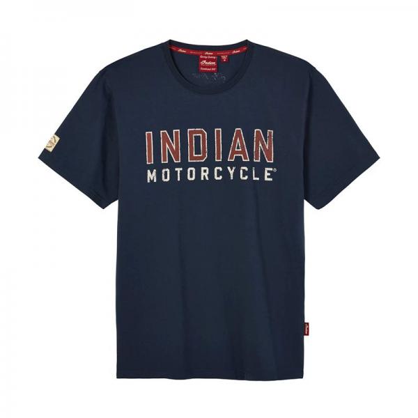MENS DISTRESSED BLOCK LOGO TEE - NAVY