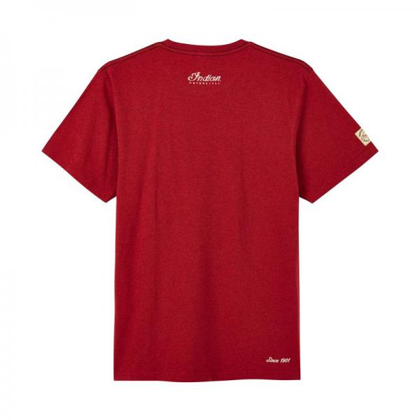 MENS RED MARL SCRIPT LOGO TEE - RED