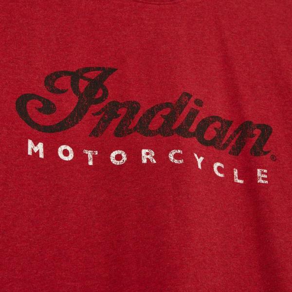 MENS RED MARL SCRIPT LOGO TEE - RED