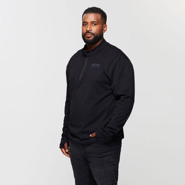MENS QUARTER ZIP PERFORMANCE TOP - BLACK