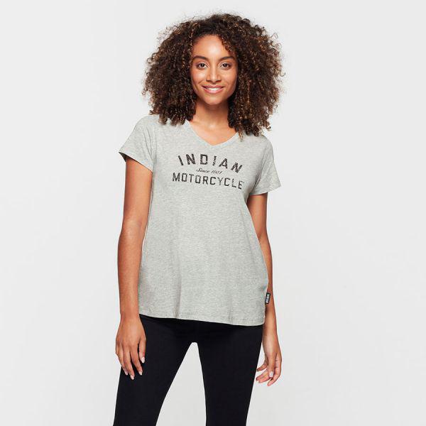 WOMENS V NECK 1901 TEE - GRAY