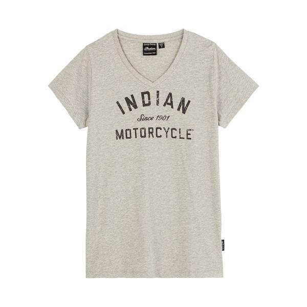 WOMENS V NECK 1901 TEE - GRAY