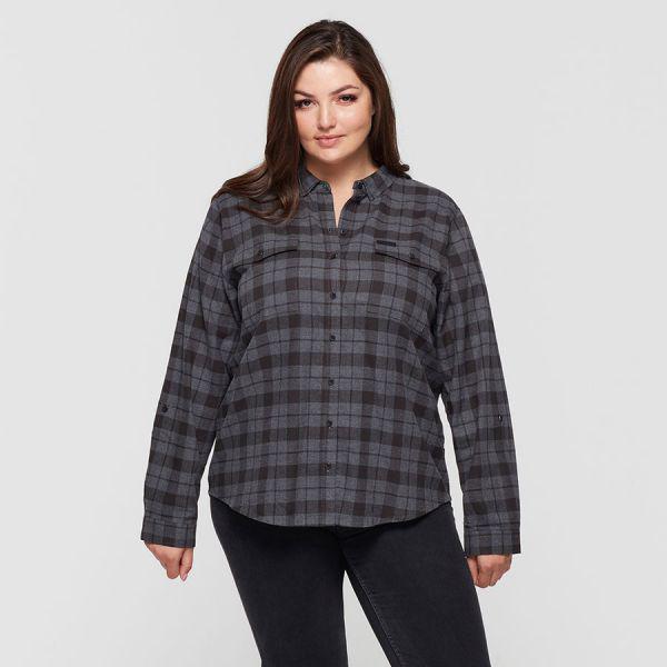 WOMENS CHICAGO PLAID SHIRT - BLACK
