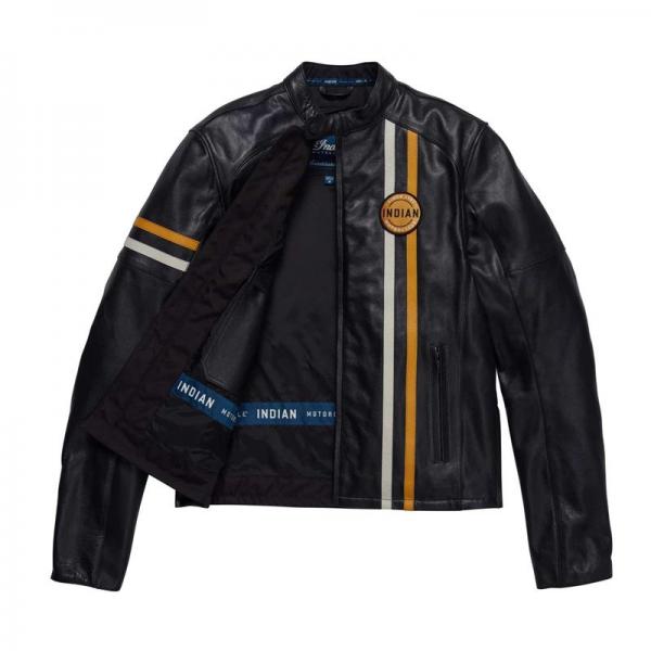 MENS CAFE LEATHER JACKET - BLACK
