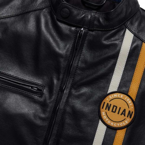 MENS CAFE LEATHER JACKET - BLACK