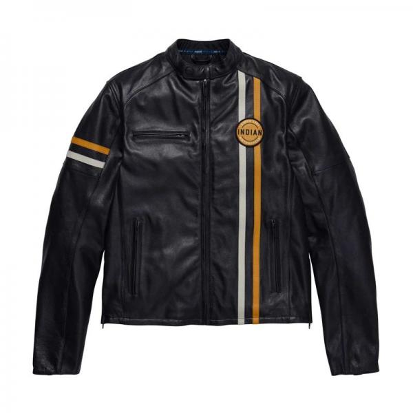 MENS CAFE LEATHER JACKET - BLACK