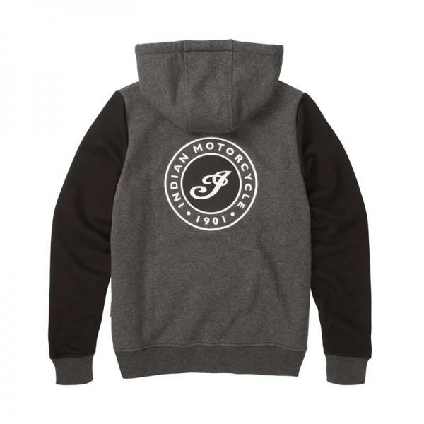 WOMENS CHARCOAL BLACK CONTRAST HOODIE - GRAY