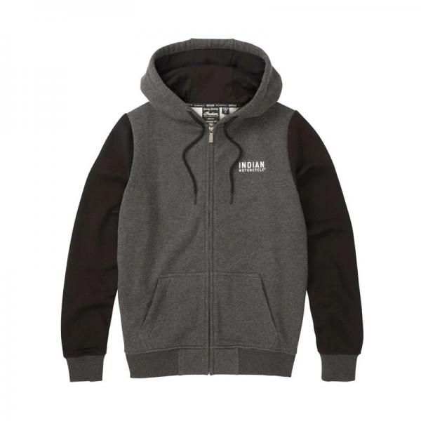 WOMENS CHARCOAL BLACK CONTRAST HOODIE - GRAY