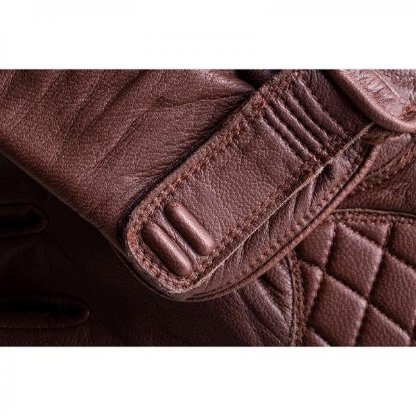 MENS LEATHER GETAWAY RIDING GLOVES - BROWN
