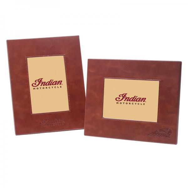 LEATHER PHOTO FRAME - BROWN - SET OF 2