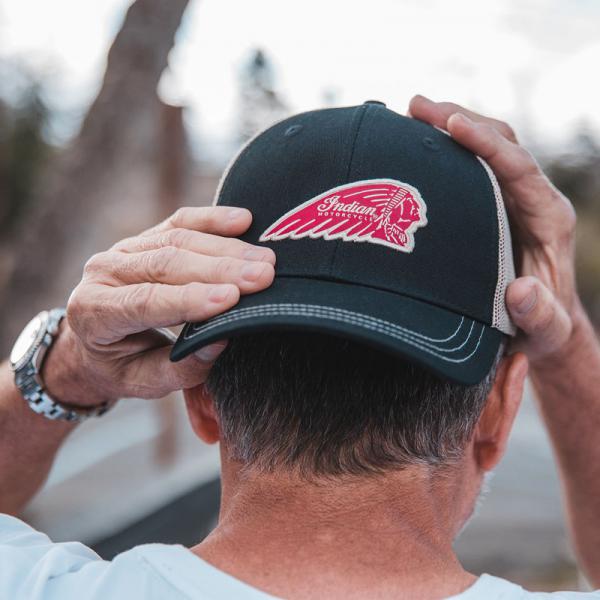 HEADDRESS TRUCKER HAT - BLACK
