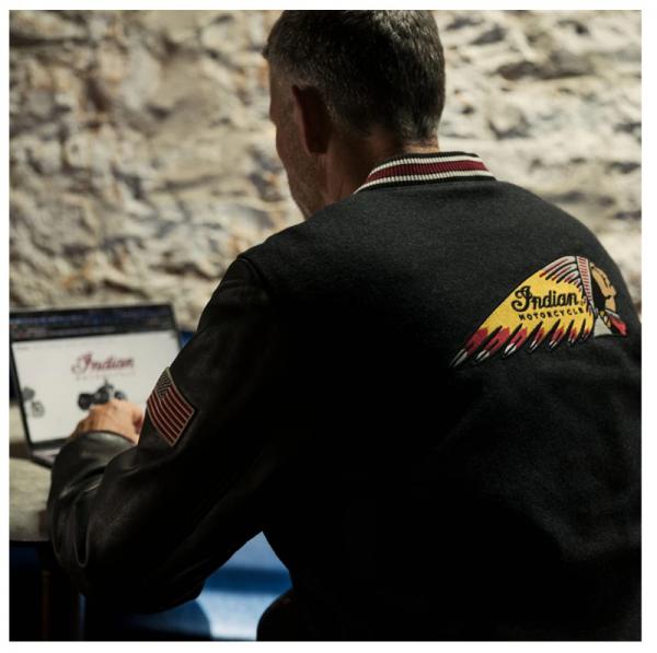 MENS VARSITY BOMBER JACKET - BLACK