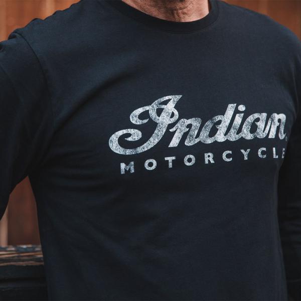 MENS LONG SLEEVE SCRIPT LOGO T-SHIRT - BLACK