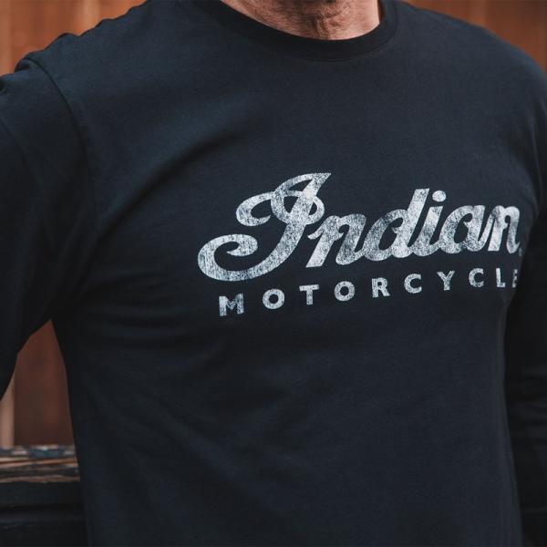 MENS LONG SLEEVE SCRIPT LOGO T-SHIRT - BLACK