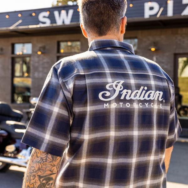 MENS HERRINGBONE SHIRT - NAVY