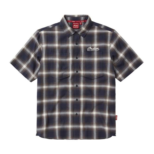 MENS HERRINGBONE SHIRT - NAVY