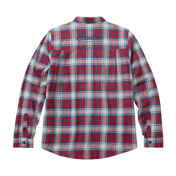 WOMENS SCRIPT EMBROIDERY SHIRT - RED