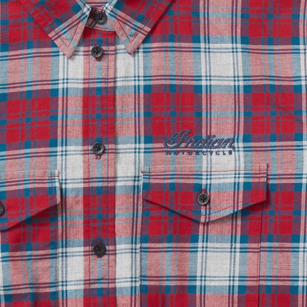 WOMENS SCRIPT EMBROIDERY SHIRT - RED