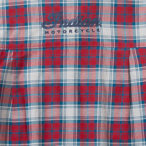WOMENS SCRIPT EMBROIDERY SHIRT - RED