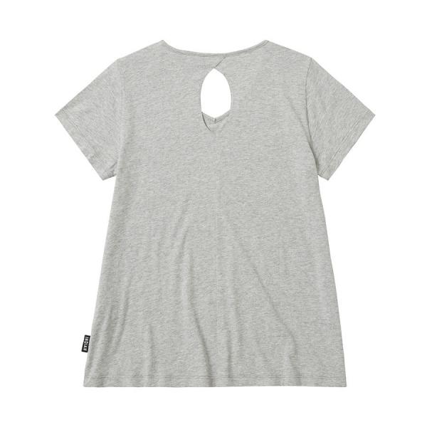 WOMENS OPEN BACK TEE - GRAY