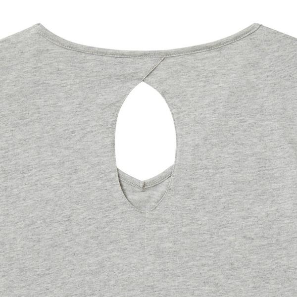 WOMENS OPEN BACK TEE - GRAY