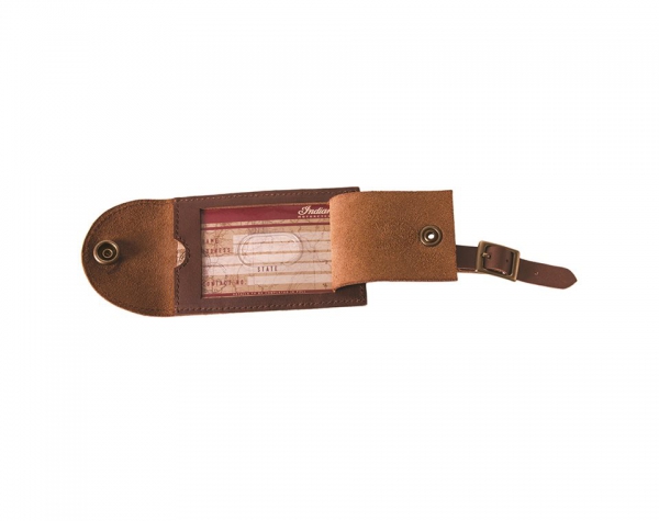 BROWN LEATHER LUGGAGE TAG