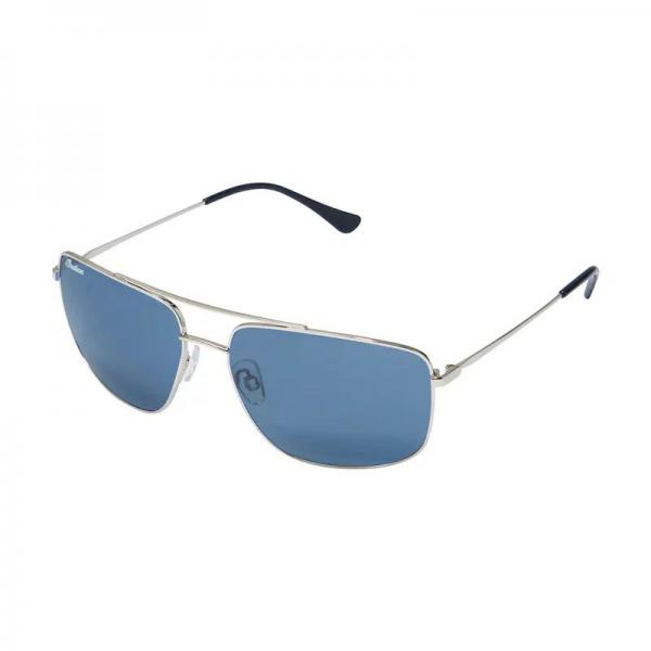 AVIATOR SUNGLASSES WITH BLUE LENS - SILVER
