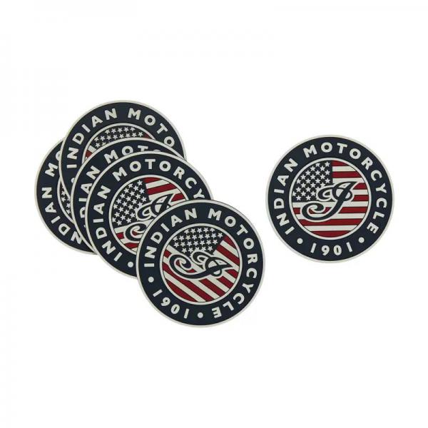 USA FLAG LOGO COASTERS - SET OF 6