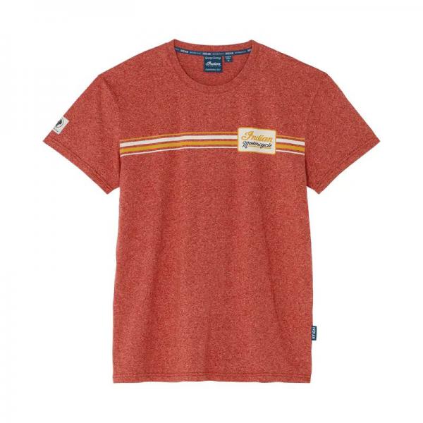 MENS STRIPE PATCH PRINT T-SHIRT - RED