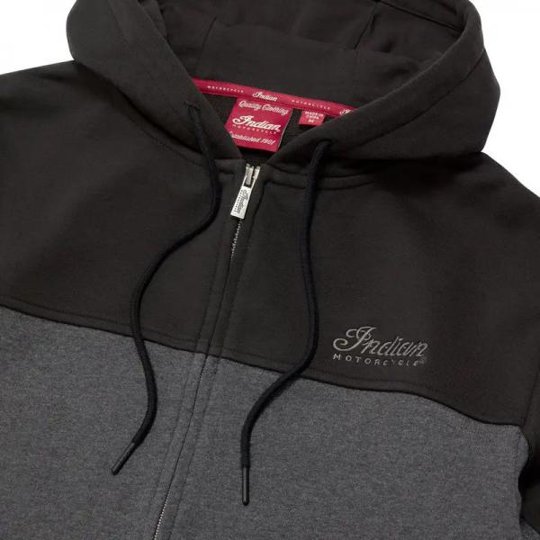 MENS COLORBLOCK SCRIPT HOODIE - GRAY