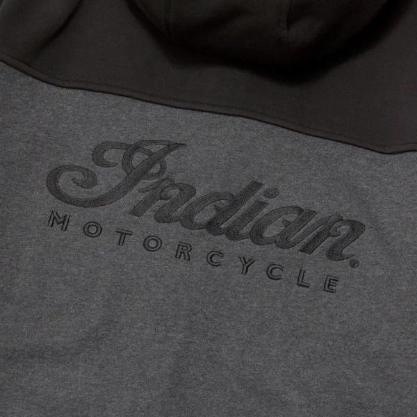 MENS COLORBLOCK SCRIPT HOODIE - GRAY
