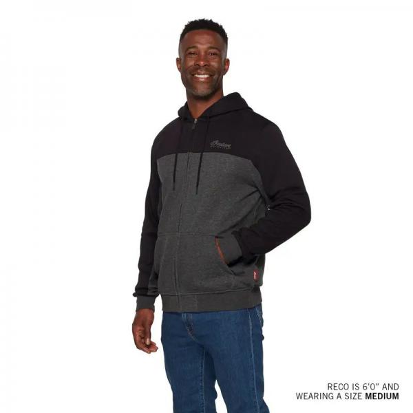 MENS COLORBLOCK SCRIPT HOODIE - GRAY