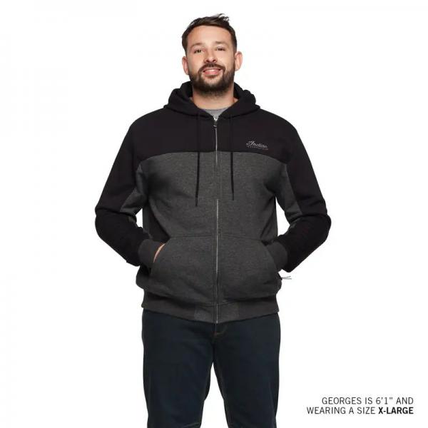 MENS COLORBLOCK SCRIPT HOODIE - GRAY