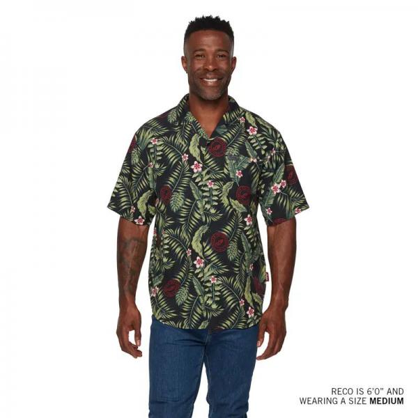MENS TROPICAL PRINT SHIRT - GREEN