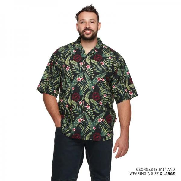 MENS TROPICAL PRINT SHIRT - GREEN
