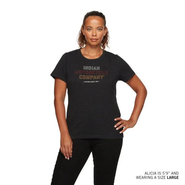 WOMENS TRI COLOR BLOCK LOGO T-SHIRT - BLACK