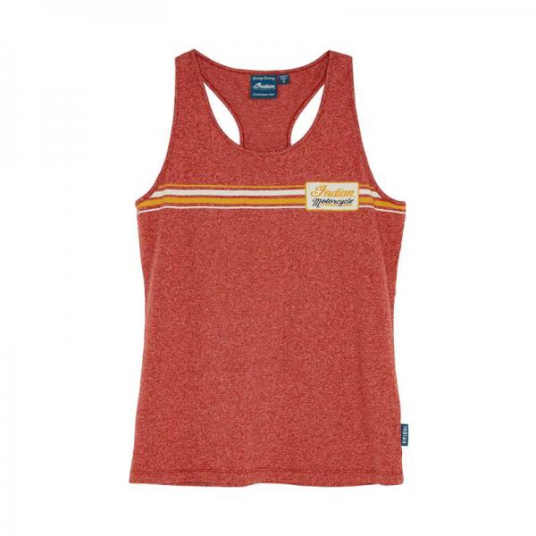 WOMENS STRIPE PATCH PRINT TANK - RED