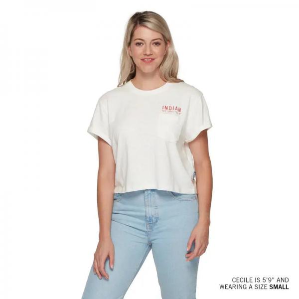 WOMENS CROPPED LEGENDARY POCKET T-SHIRT - WHITE