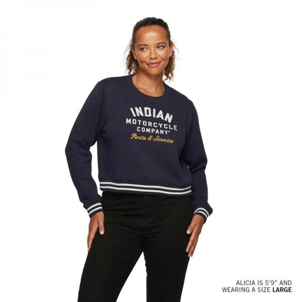 WOMENS CROPPED RETRO TOP - NAVY